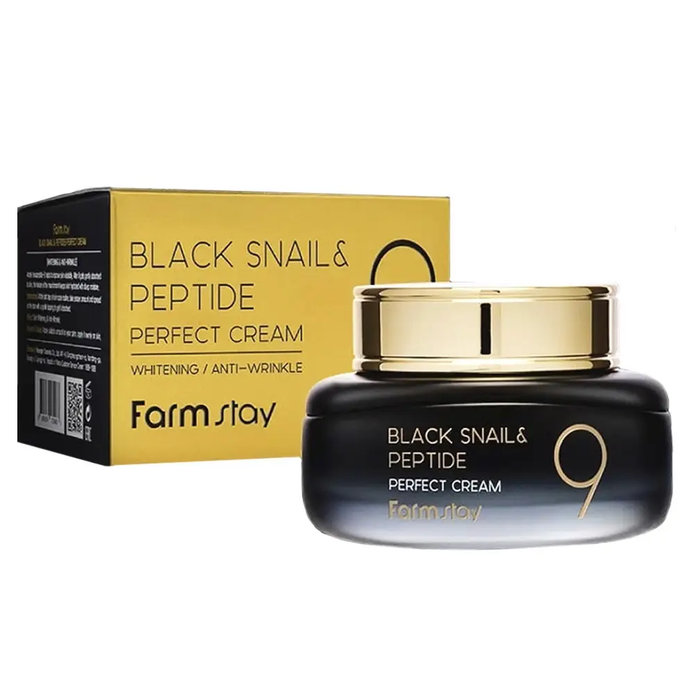 Крем антивіковий з чорним равликом та пептидами FarmStay Black Snail&Peptide 9 Perfect Cream 55ml