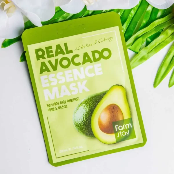 Маска тканинна зволожуюча з екстрактом авокадо FarmStay Real Avocado Essence Mask