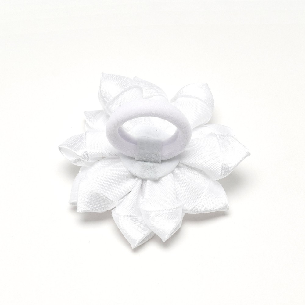 Резинка для волосся бант білий 7см 27300 ШТ