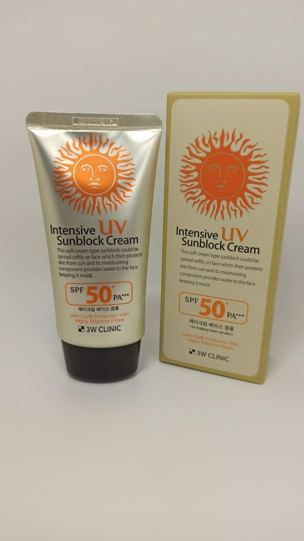 Сонцезахисний крем із арбутином(Korea) 3W Clinic Intensive UV Sun Block Cream SPF50+,70ml