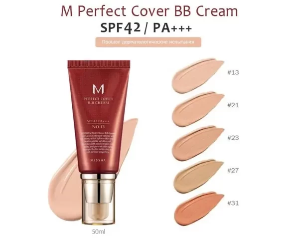 Зволожуючий та матуючий BB крем д/обличчя Missha Perfect Cover SPF42 50 мл №21