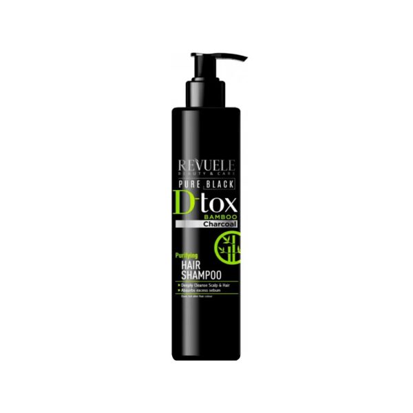 Шампунь для волосся Revuele очищуючий з бамбуковим вугіллям PURE BLACK DETOX 335 мл