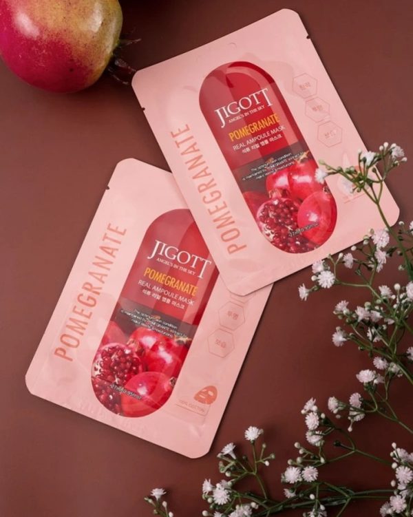 Ампульна маска з екстрактом гранату JIGOTT POMEGRANATE REAL AMPOULE MASK 27ml