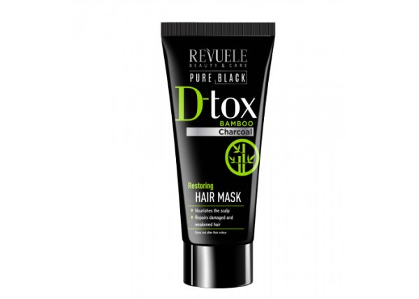 Маска відновлююча для волосся Revuele з бамбуковим вугіллям PURE BLACK DETOX 200 мл