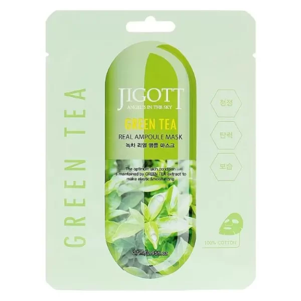 Ампульна маска із зеленим чаєм Jigott Green Tea Real Ampoule Mask