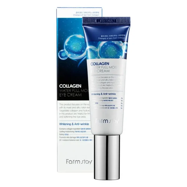 Крем для повік антивіковий з високим вмістом колагену FarmStay Collagen Water Full Eye Cream 50ml