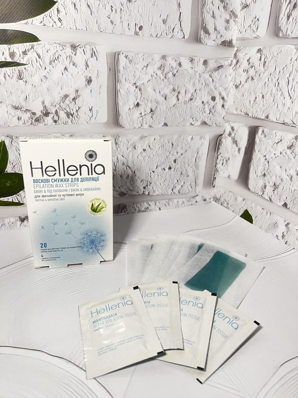 Hellenia 20 стрічок для бікіні та пахв + 4 вологі серветки (Aloe Vera) SS