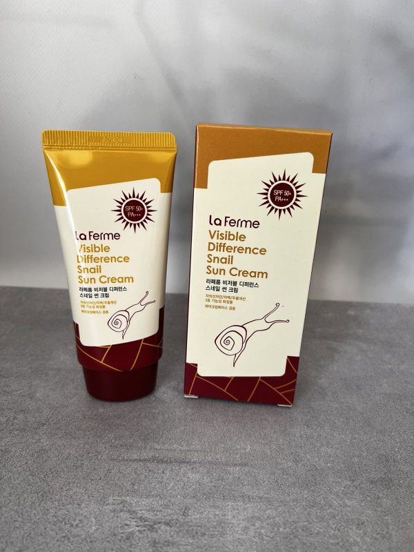 Сонцезахисний крем FarmStay Visible Difference Snail Sun Cream SPF50+ з равликовим муцином 70 мл