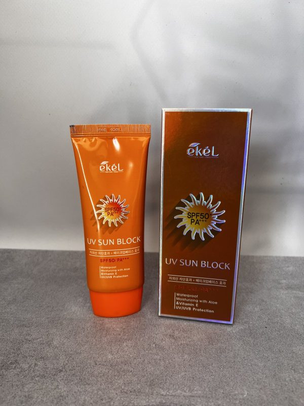 Крем сонцезахисний Ekel UV Sun Block Cream SPF 50+  водостійкий з екстрактом алое 70 мл