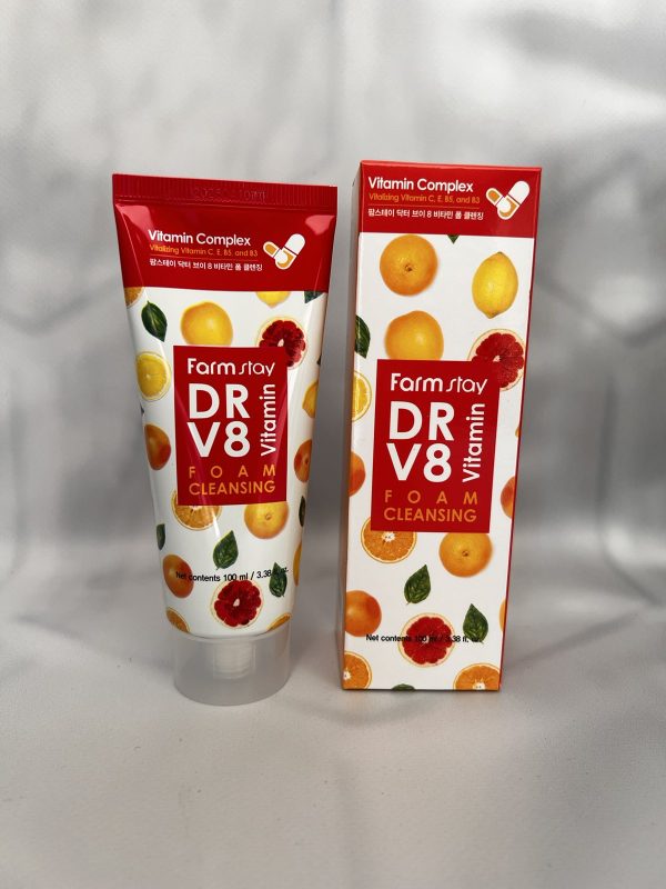 Мультивітамінна очищаюча пінка для вмивання FarmStay DR-V8 Vitamin Foam Cleansing 100ml