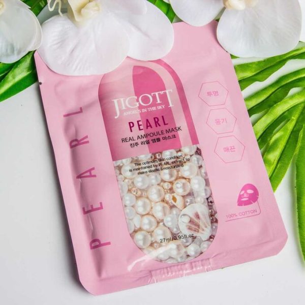 Ампульна маска для обличчя з перлами Jigott Pearl Real Ampoule Mask