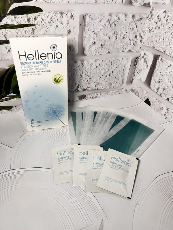 Hellenia 20 стрічок для тіла та ніг + 4 вологі серветки (Aloe Vera) SS