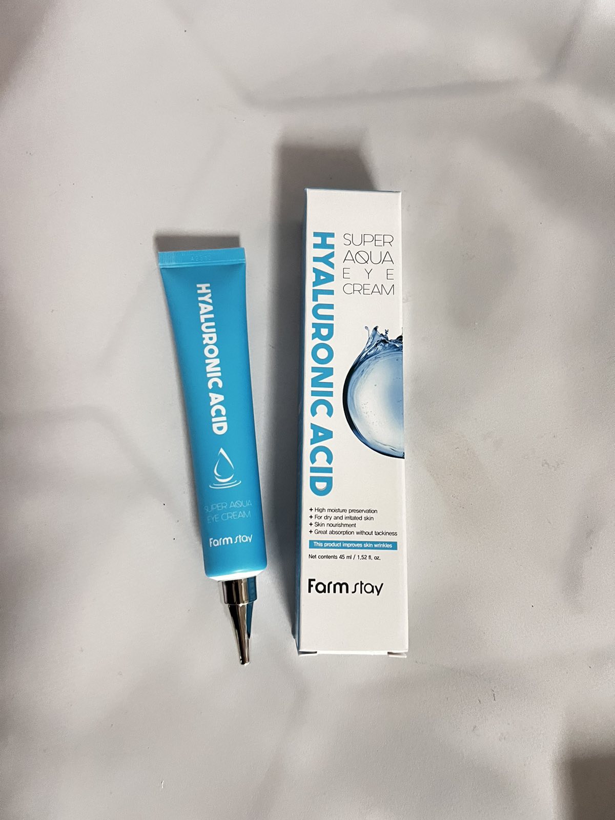Крем навколо очей Farmstay Hyaluronic super aqua eye cream суперзволожуючий з гіалур. кислотою 45 мл