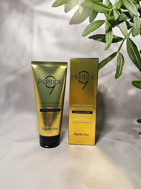 Пінка для вмивання обличчя Farmstay Peptide 9 Super Vitalizing Cleansing Foam 180ml