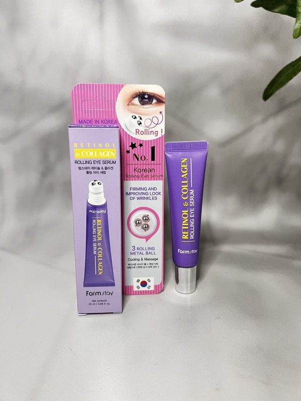 Сироватка-ролер для шкіри навколо очей Farmstay Retinol&Collagen Rolling Eyeserum 25 мл