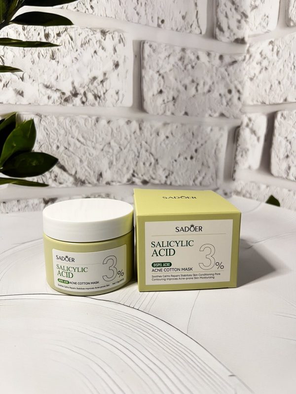 Педи для обличчя Sadoer Salicylic Acid 3% Acne Cotton Pads з саліциловою кислотою 55шт(ГШ)