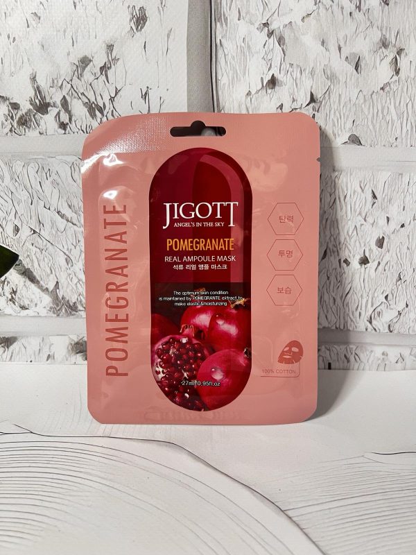 Ампульна маска з екстрактом гранату JIGOTT POMEGRANATE REAL AMPOULE MASK 27ml