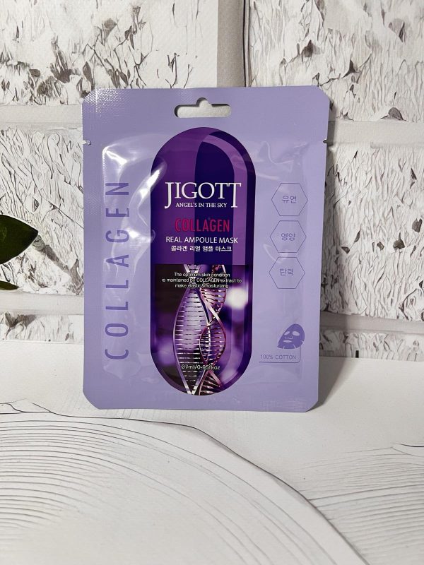 Ампульна маска для обличчя Jigott Collagen Real Ampoule Mask з колагеном 27 мл