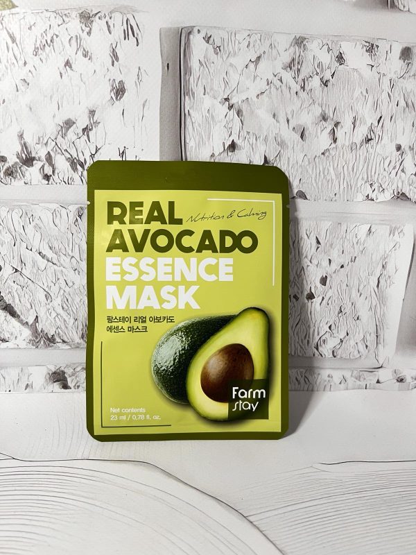 Маска для обличчя FarmStay Real Avocado Essence Mask тканинна зволожуюча з екстрактом авокадо