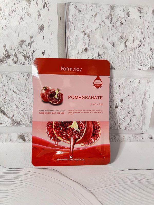 Маска для обличчя Farmstay Visible Difference Pomegranate Mask з екстрактом гранату та гіалур.