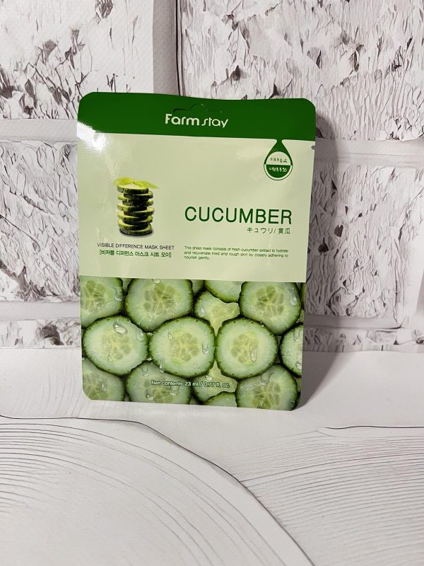 Маска для обличчя Farmstay Visible Difference mask sheet cucumber з огірковим екстрактом 23мл