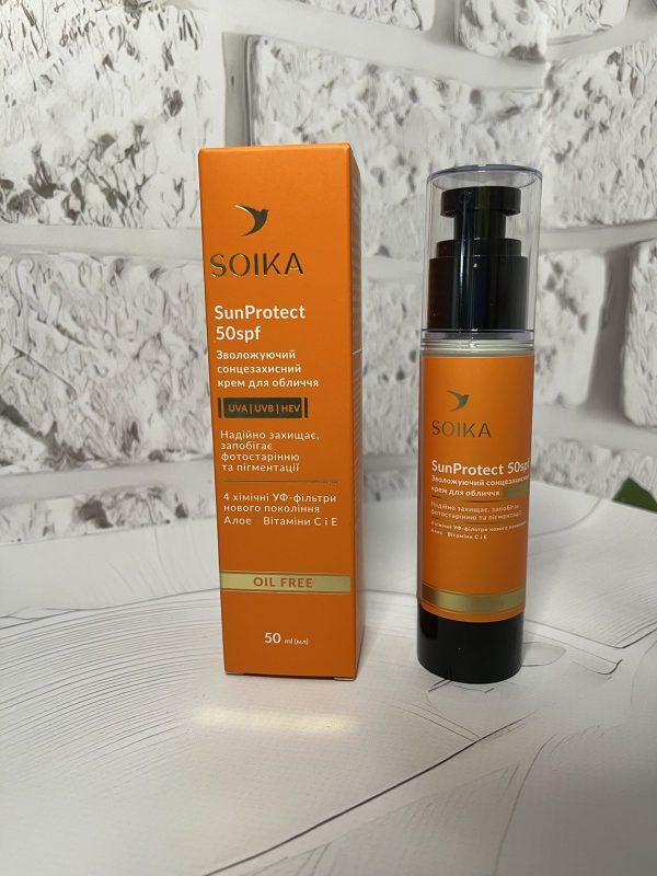 Крем для обличчя сонцезахисний Soika SunProtect зволоження  SPF50 50 мл